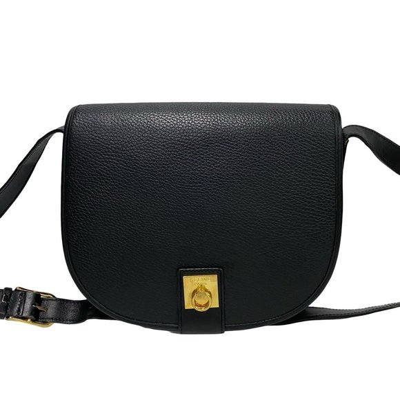CELINE Vintage Black Leather Shoulder Bag - Picture 1 of 9
